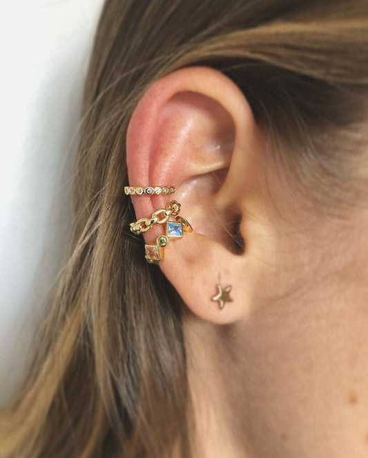 Ear Cuff Circón Blanco