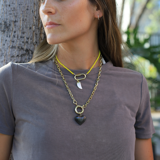 Collar Cristales Lock Amarillo