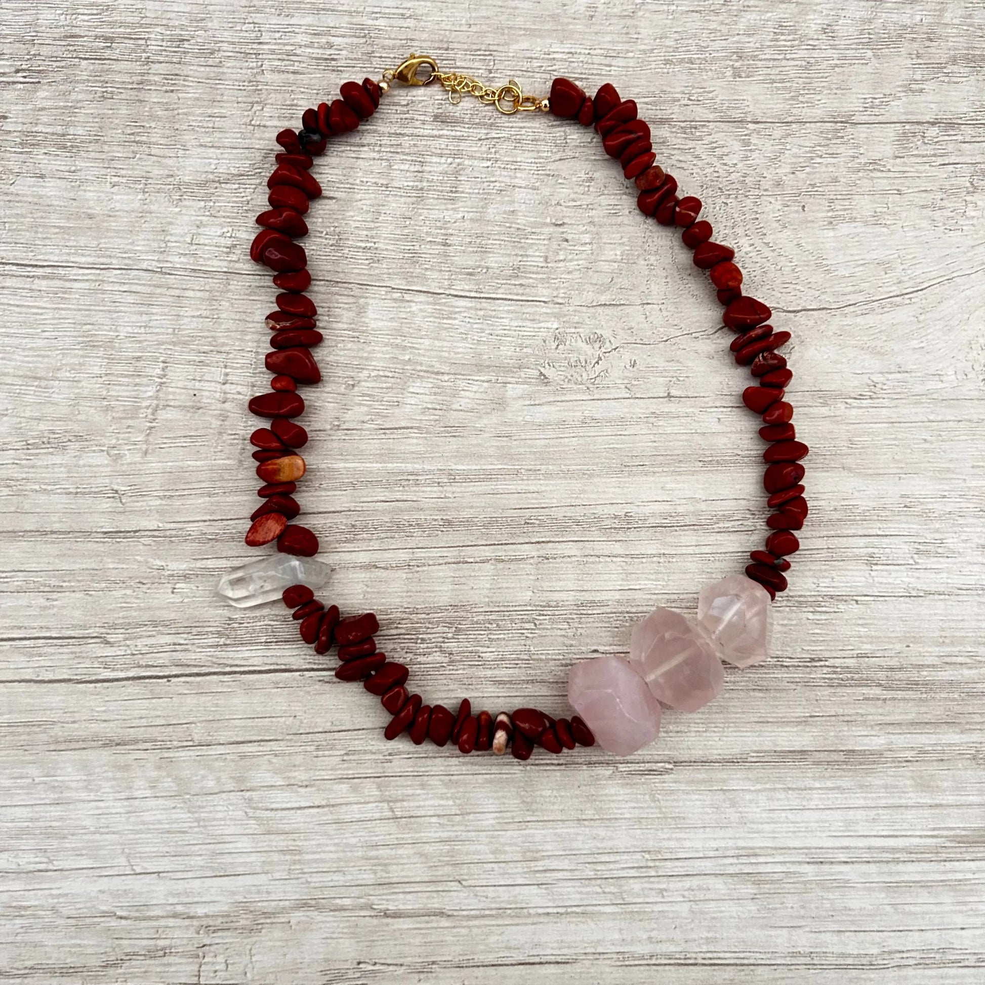 Collar cuarzo rosa Kaipur