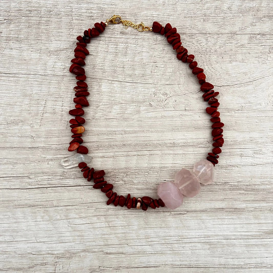 Collar cuarzo rosa Kaipur