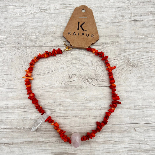 Collar red quartz Kaipur