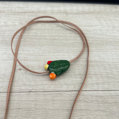 Cactus cerámica cuero