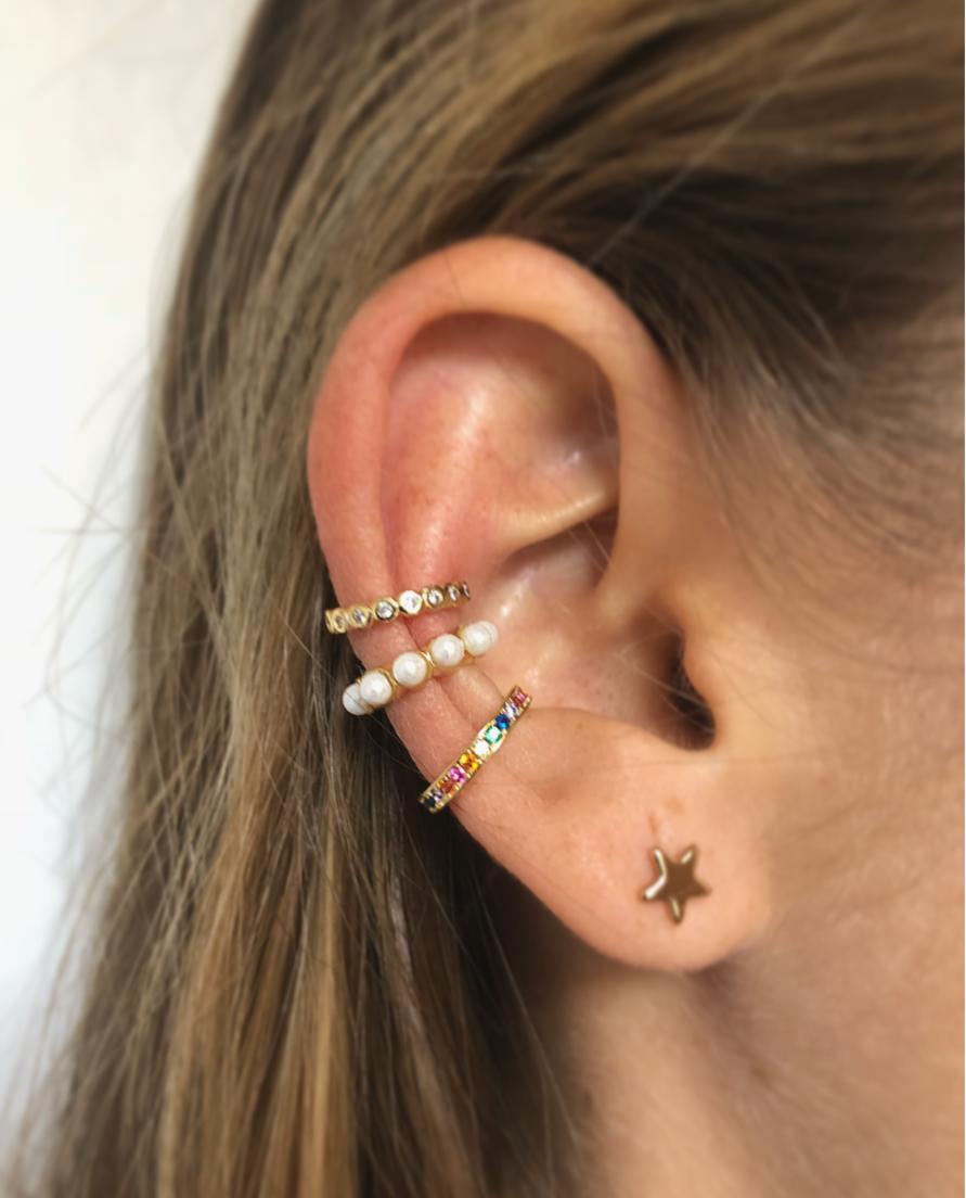 Ear Cuff Circón Blanco