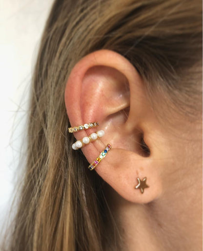 Ear Cuff Circón Blanco