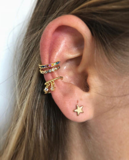 Ear Cuff Circón Blanco