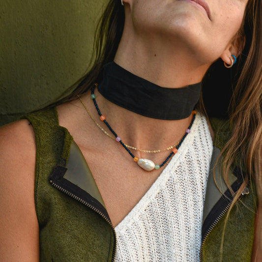 Choker Cristales Perlón